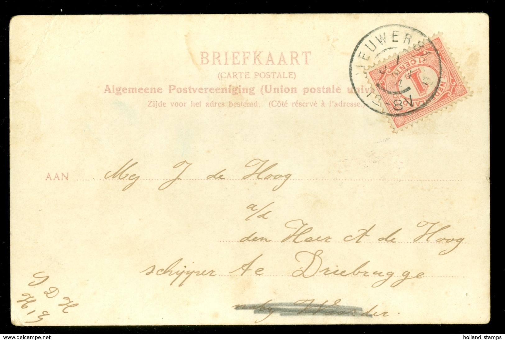 NEDERLAND BRIEFKAART Uit 1904 Gelopen Van NIEUWERSLUIS Naar DRIEBRUGGE  (10.628g) - Covers & Documents