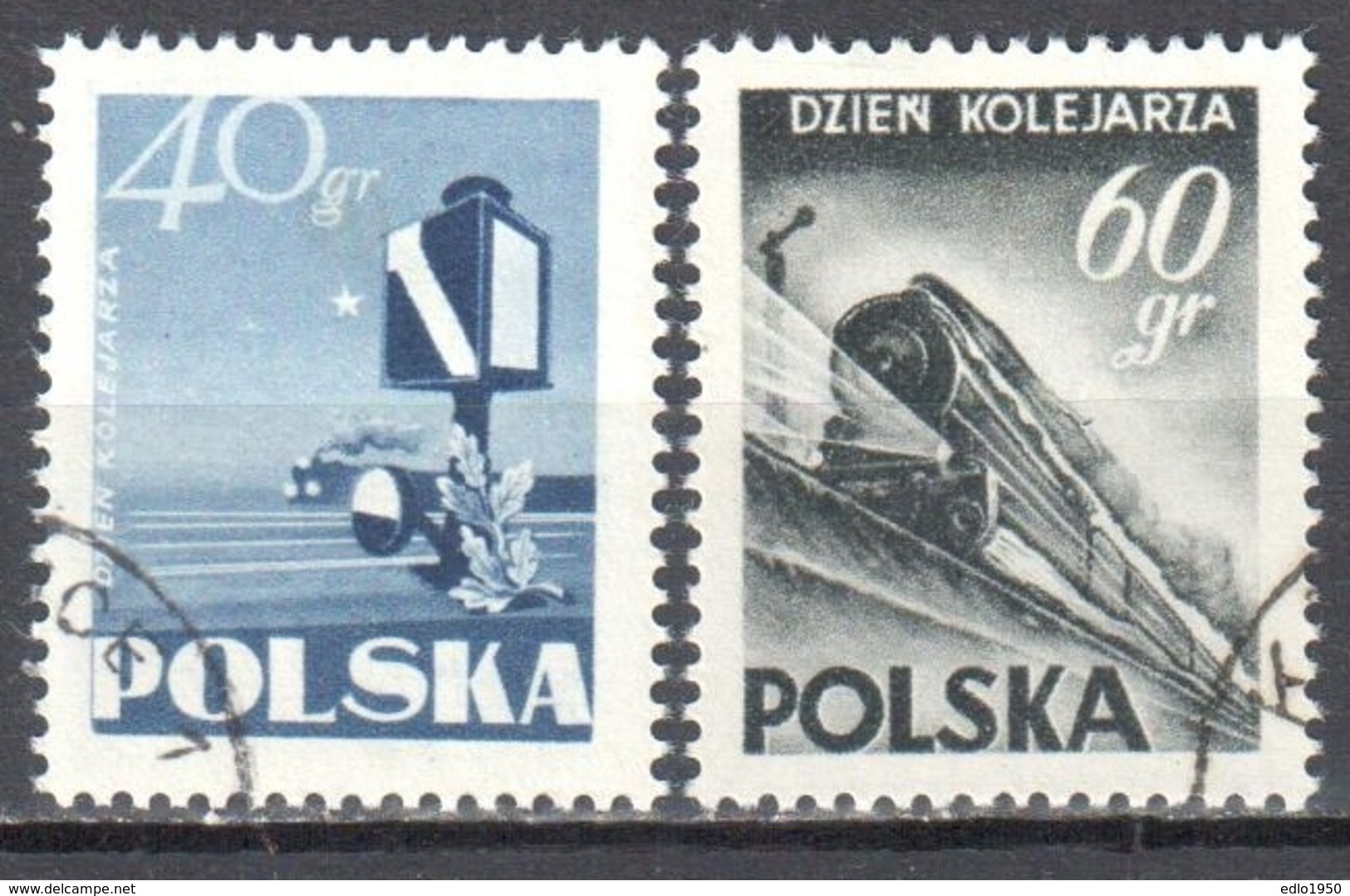 Poland 1954 - Railworkers Day Mi 868-69 - Used - Used Stamps