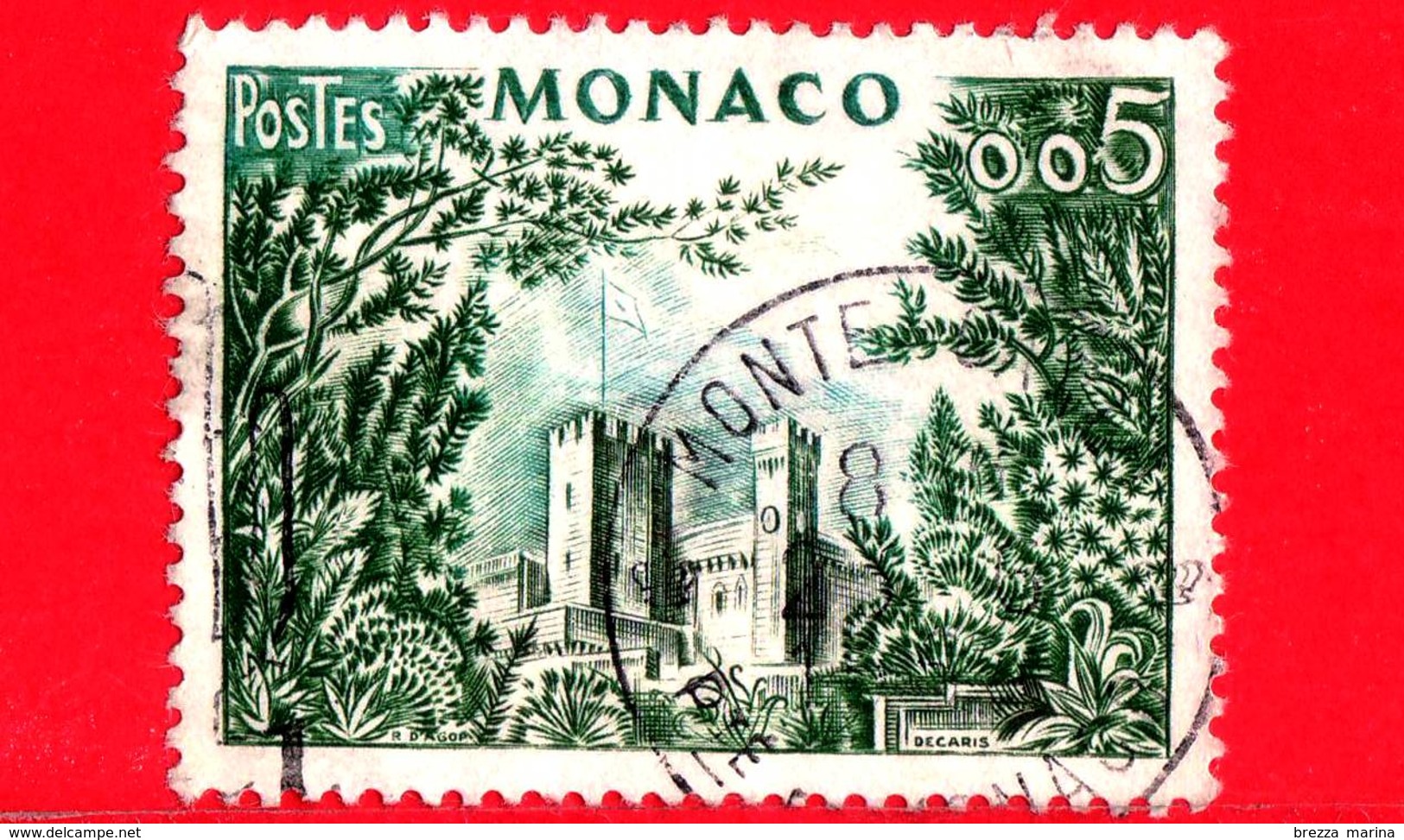 Principato Di MONACO - Usato - 1960 - Palazzo Del Principe, Circondato Da Alberi - 0.05 - Oblitérés