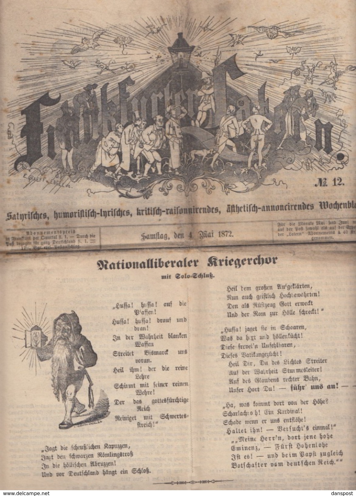 Frankfurter Latern 4. Mai 1872 Friedrich Stoltze - Altri & Non Classificati