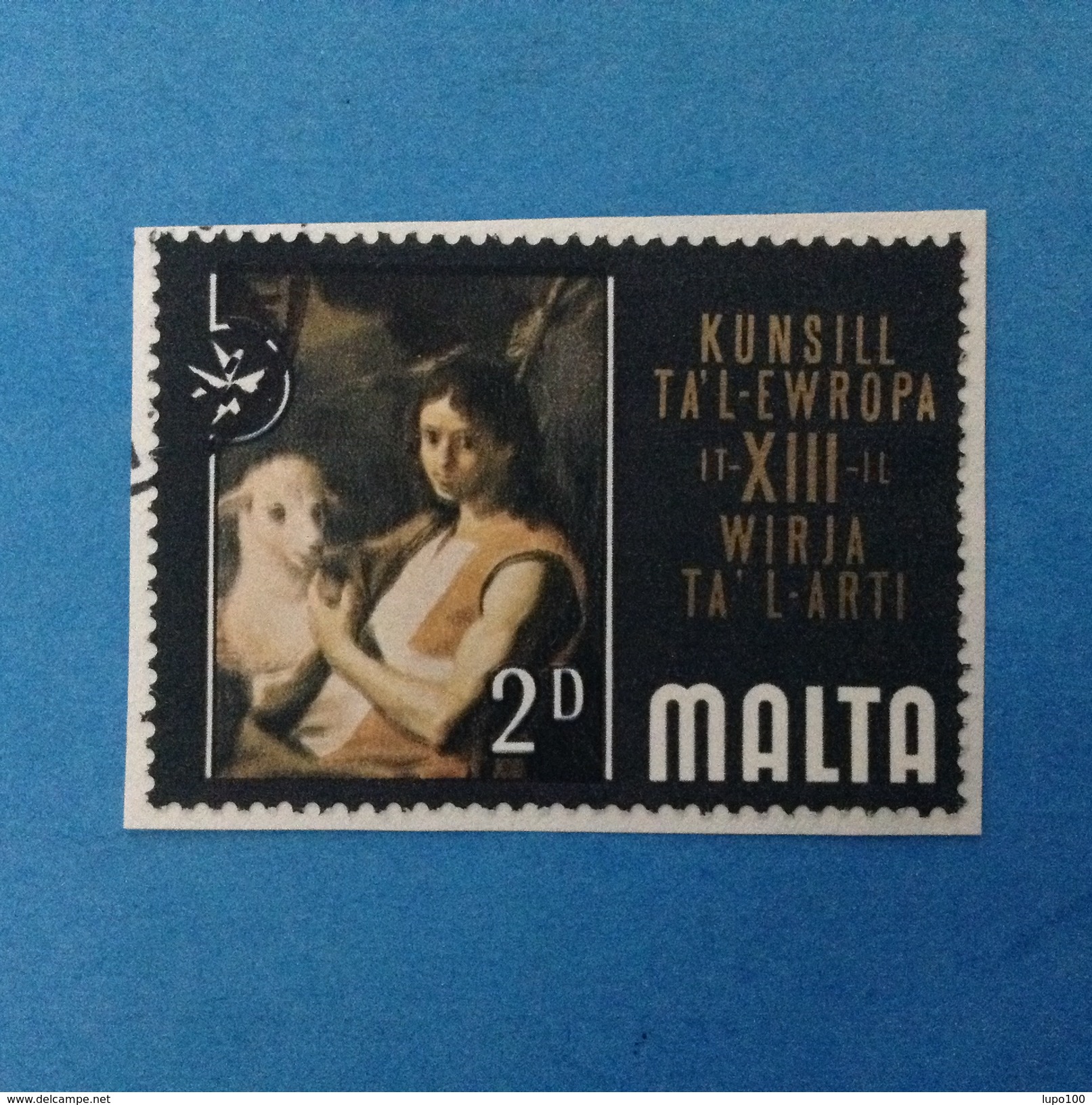 1970 MALTA FRANCOBOLLO USATO STAMP USED Arte Consiglio D'Europa 2 D - Malta