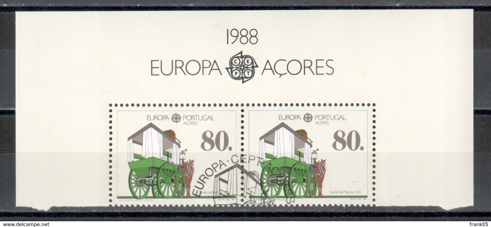 Azoren / Azores / Acores 1988 EUROPA Paar Aus Block/pair From Bloc Gestempelt/used - 1988