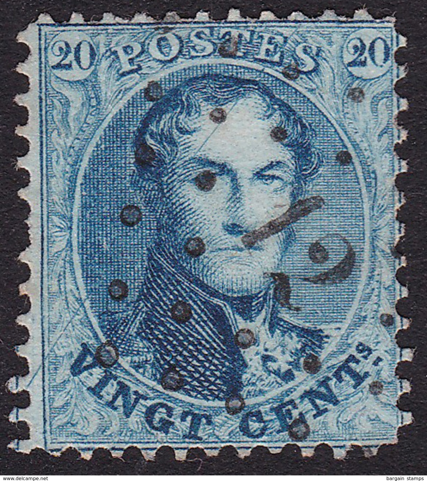 Belgique - COB 15 Oblitération 12 Anvers - 1863-1864 Medaillen (13/16)