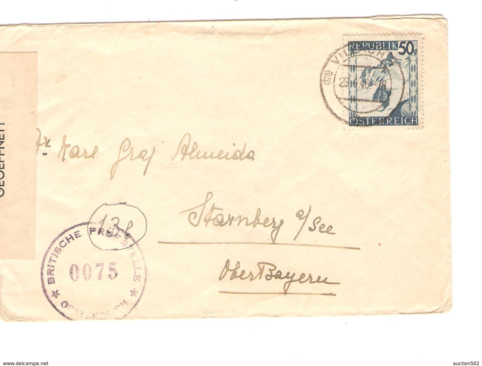 Österreich Brief Villarch 1946 Censored Twice To POW - KG Starnberg A/See PR4628 - Briefe U. Dokumente