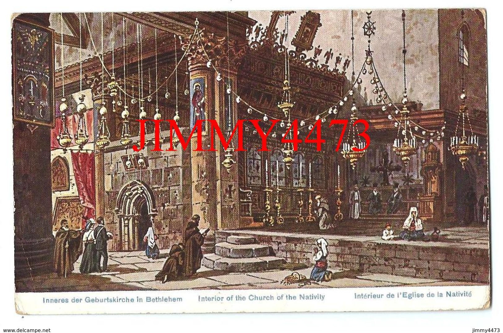 CPA POST CARD - Bethléhem Pälestina Intérieur De L'Eglise De La Nativité En 1923 - Edit.C. A. Série 782 N°41 Recto-Verso - Palestina