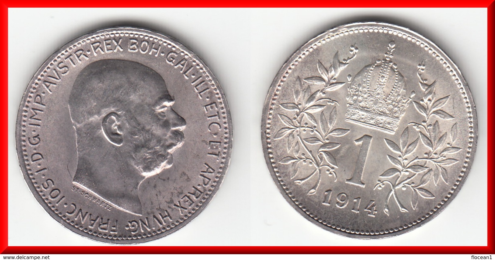 TOP QUALITE **** AUSTRIA - AUTRICHE - 1 CORONA 1914 FRANCOIS JOSEPH - ARGENT - SILVER **** EN ACHAT IMMEDIAT - Autriche