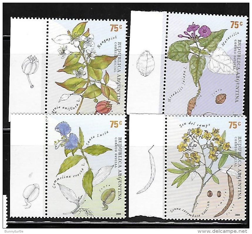 Argentina 2000 Medical Plants MNH - Unused Stamps