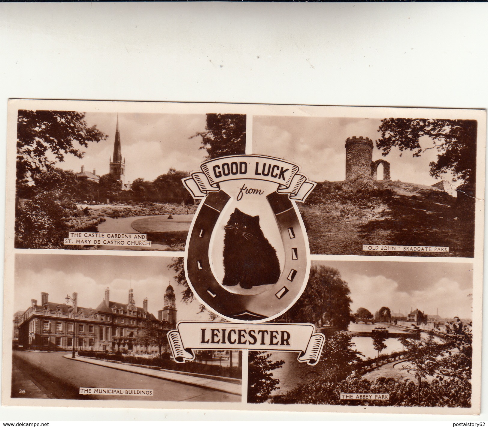 Leicester, Cartolina Non Viaggiata. Good Luck From Leicester. - Leicester