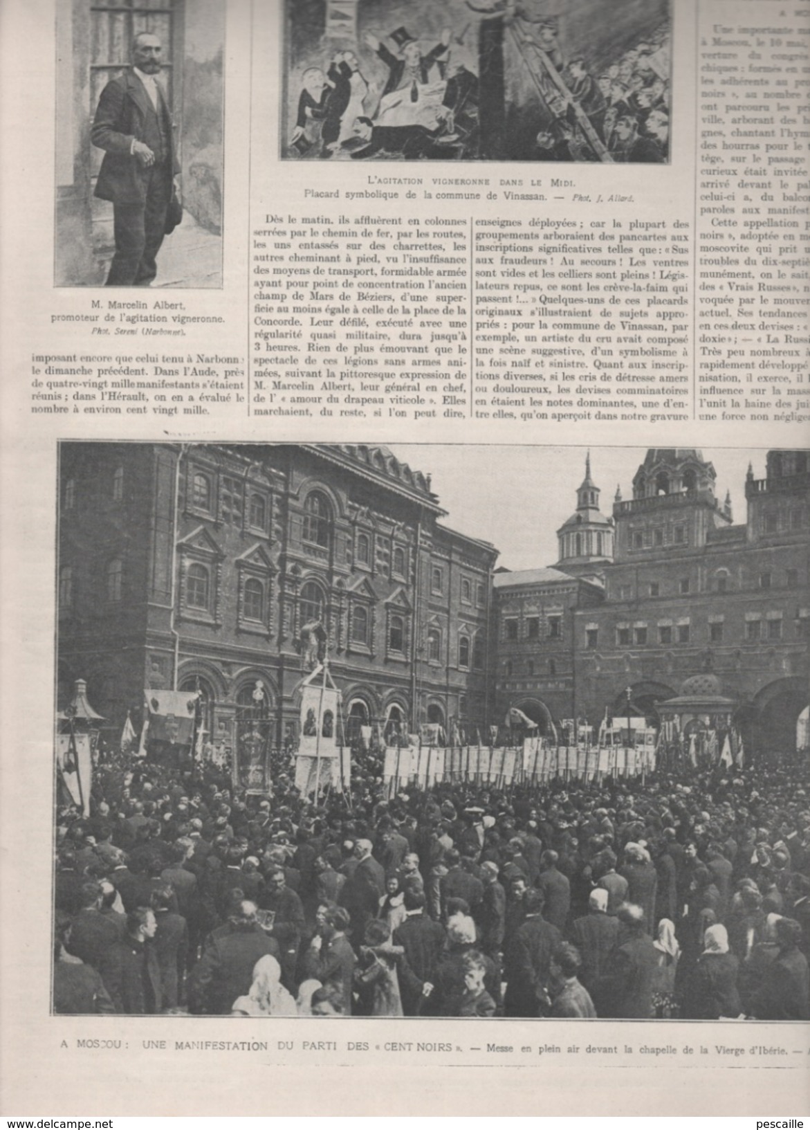 L'ILLUSTRATION 18 5 1907  BEZIERS - TSAREVITCH - SALONS 1907 - EXPOSITION COLONIALE VINCENNES - METZ - LUSSE - VINASSAN