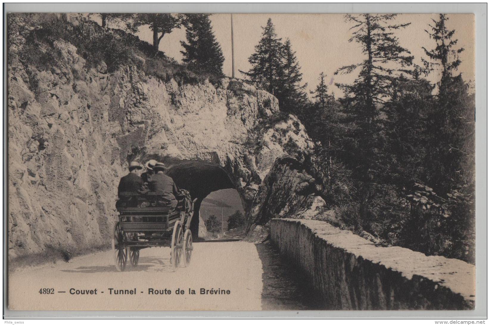 Couvet - Tunnel - Route De La Brevine - Phototypie No. 4892 - La Brévine