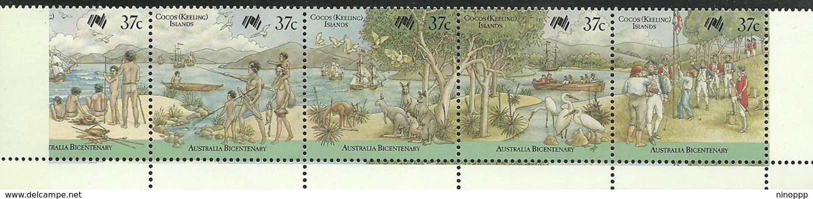 Cocos (Keeling) Islands SG 175-179 1988 Australia Bicentenary MNH - Islas Cocos (Keeling)