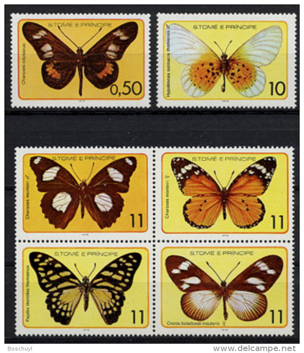 Sao Tome And Principe, 1979, Butterflies, Insects, Animals, Fauna, MNH, Michel 561-566 - Sao Tome Et Principe