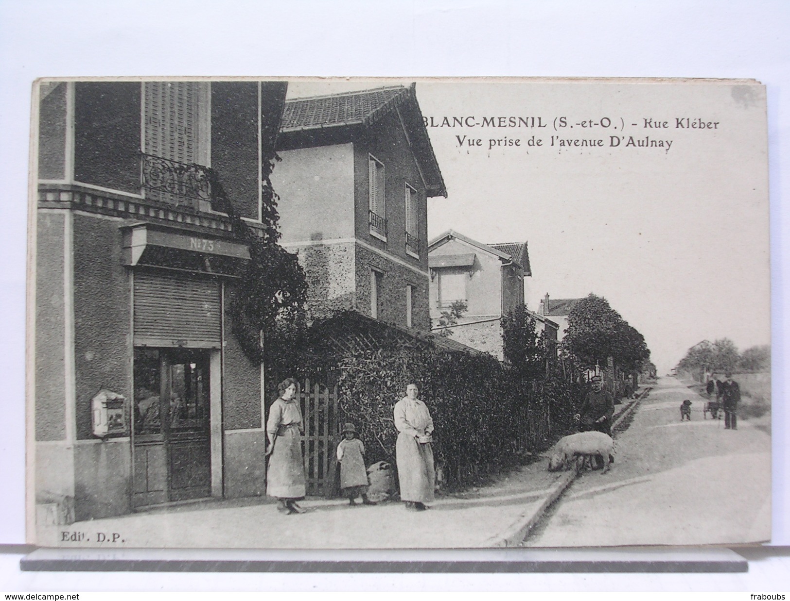 93 - LE BLANC MESNIL - RUE KLEBER - VUE PRISE DE L'AVENUE D'AULNAY - ANIMEE - COCHON - 1921 - Le Blanc-Mesnil