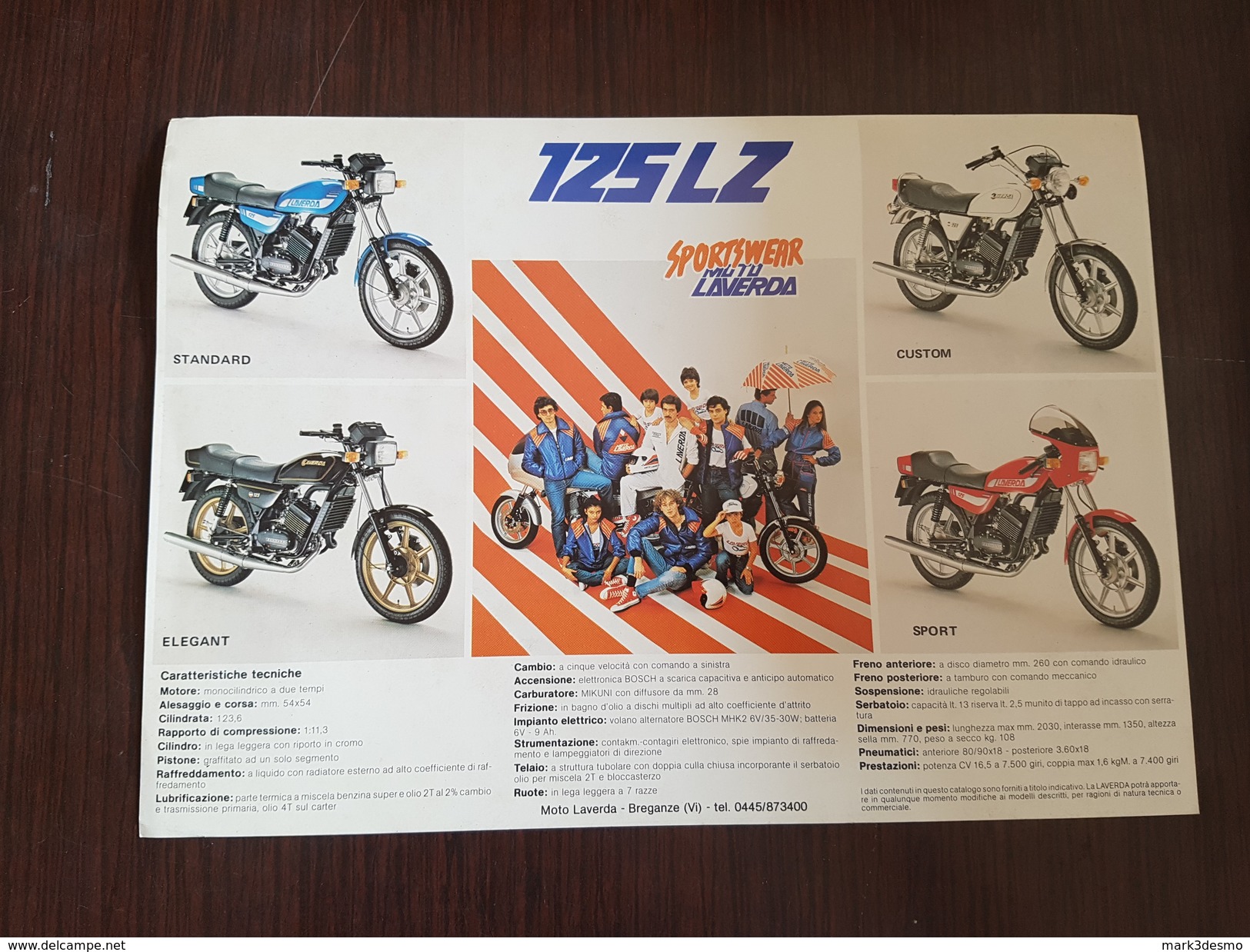 3) Laverda 125 LZ Produzione Depliant Originale Moto - Genuine Brochure - Motorrad Originalprospekt - Motores