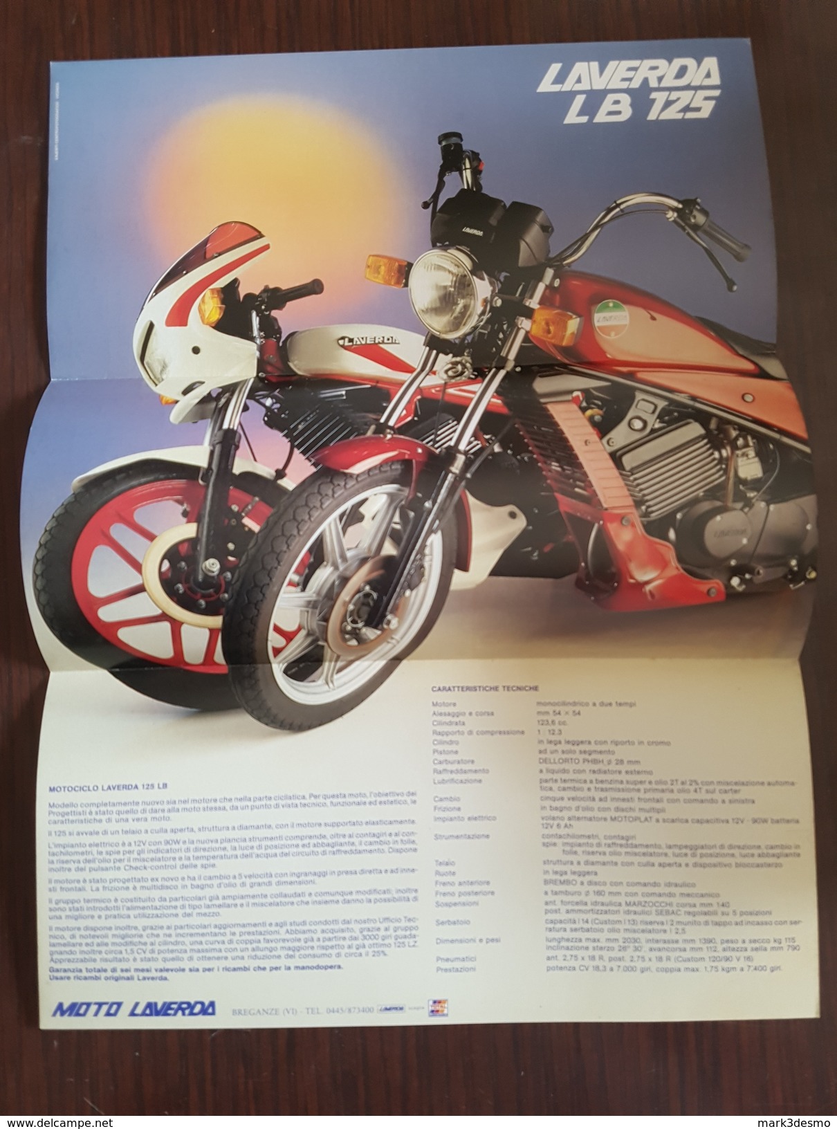 3) Laverda 125 LB 1985 Produzione Depliant Originale Moto - Genuine Brochure - Motorrad Originalprospekt - Moteurs