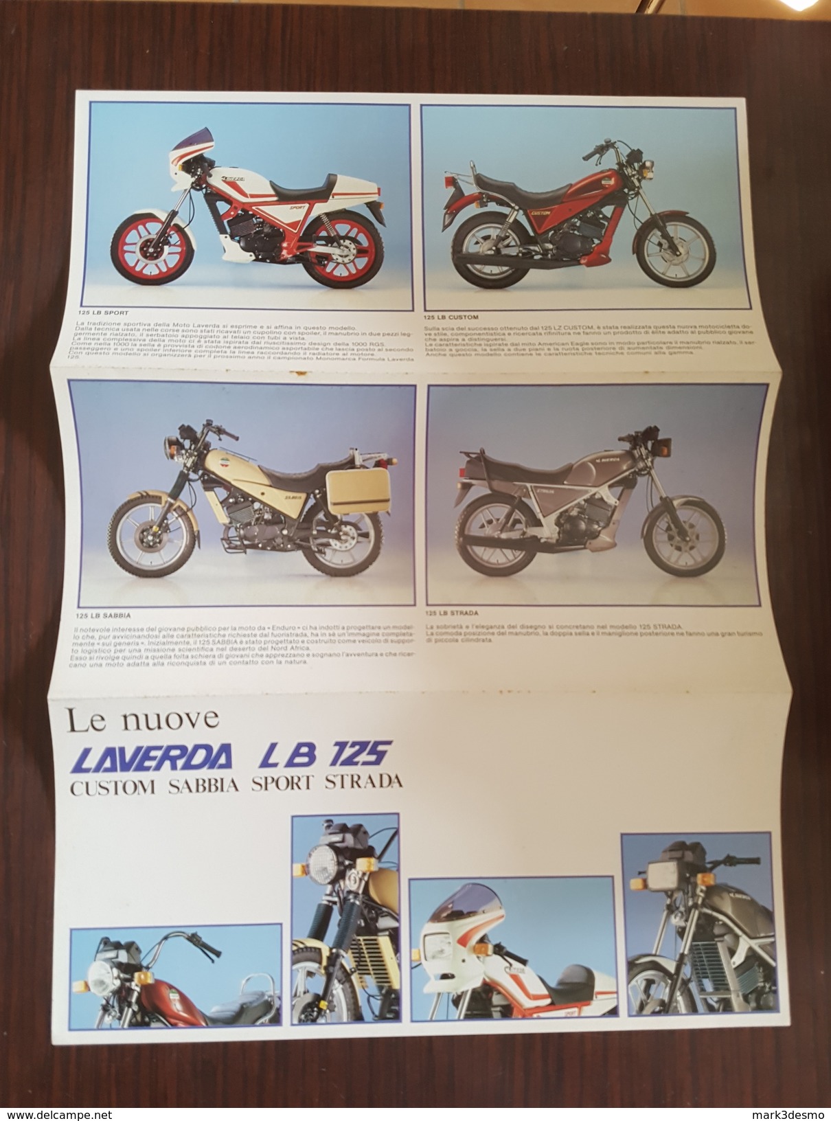 3) Laverda 125 LB 1985 Produzione Depliant Originale Moto - Genuine Brochure - Motorrad Originalprospekt - Motores