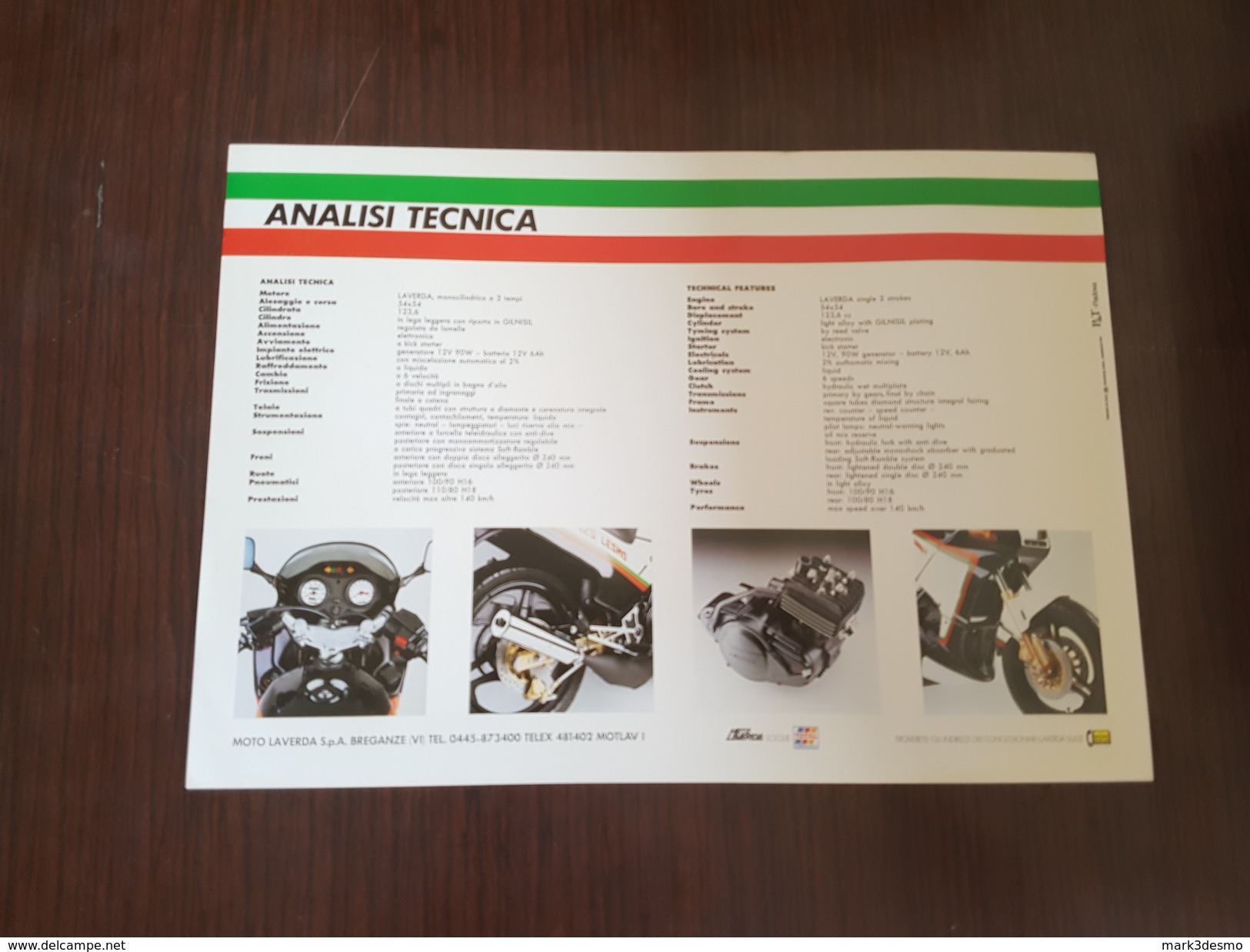 3) Laverda GS 125 Lesmo 1986 Depliant Originale Moto - Genuine Brochure - Motorrad Originalprospekt - Motori