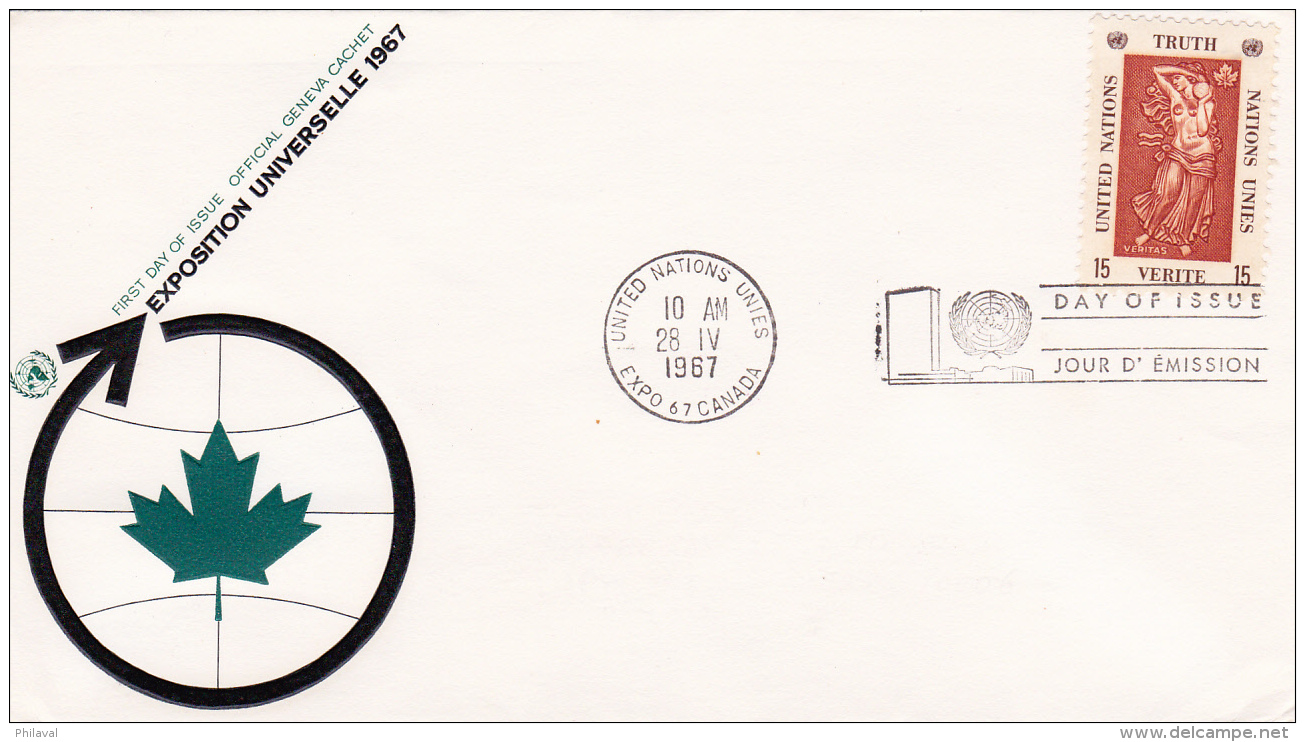 FDC  Exposition Universelle 1967 - Canada- 28.IV.1967 - 1961-1970