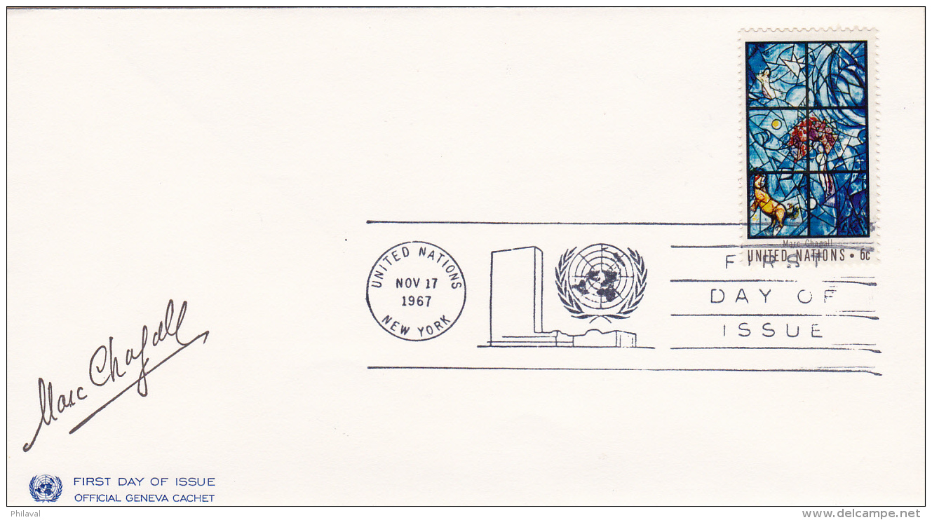 FDC  United Nations 17 Nov 1967 - New York - Marc Chagall - 1961-1970