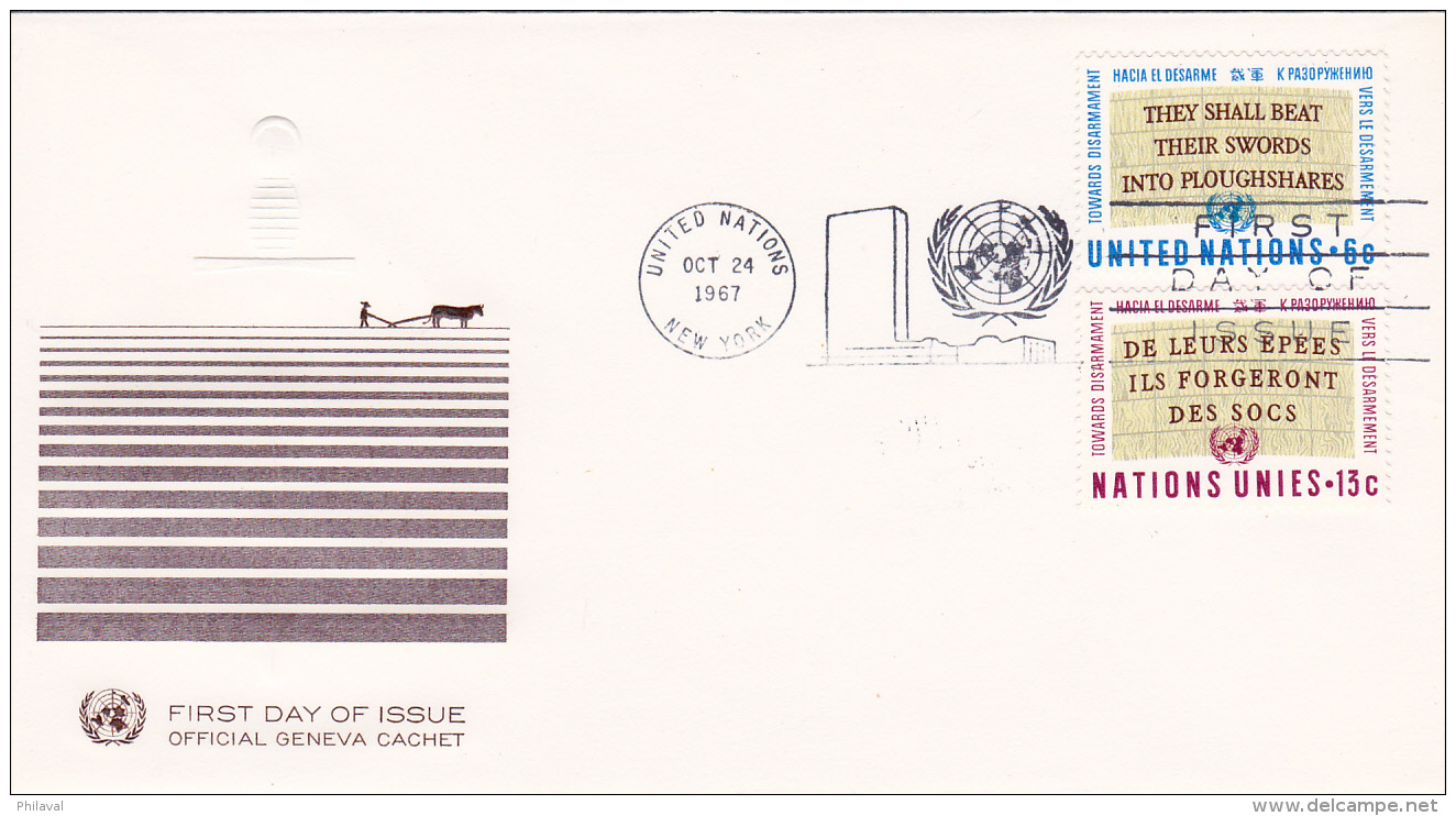 FDC  Official Geneva Cachet - 24 Oct 1967 - 1961-1970