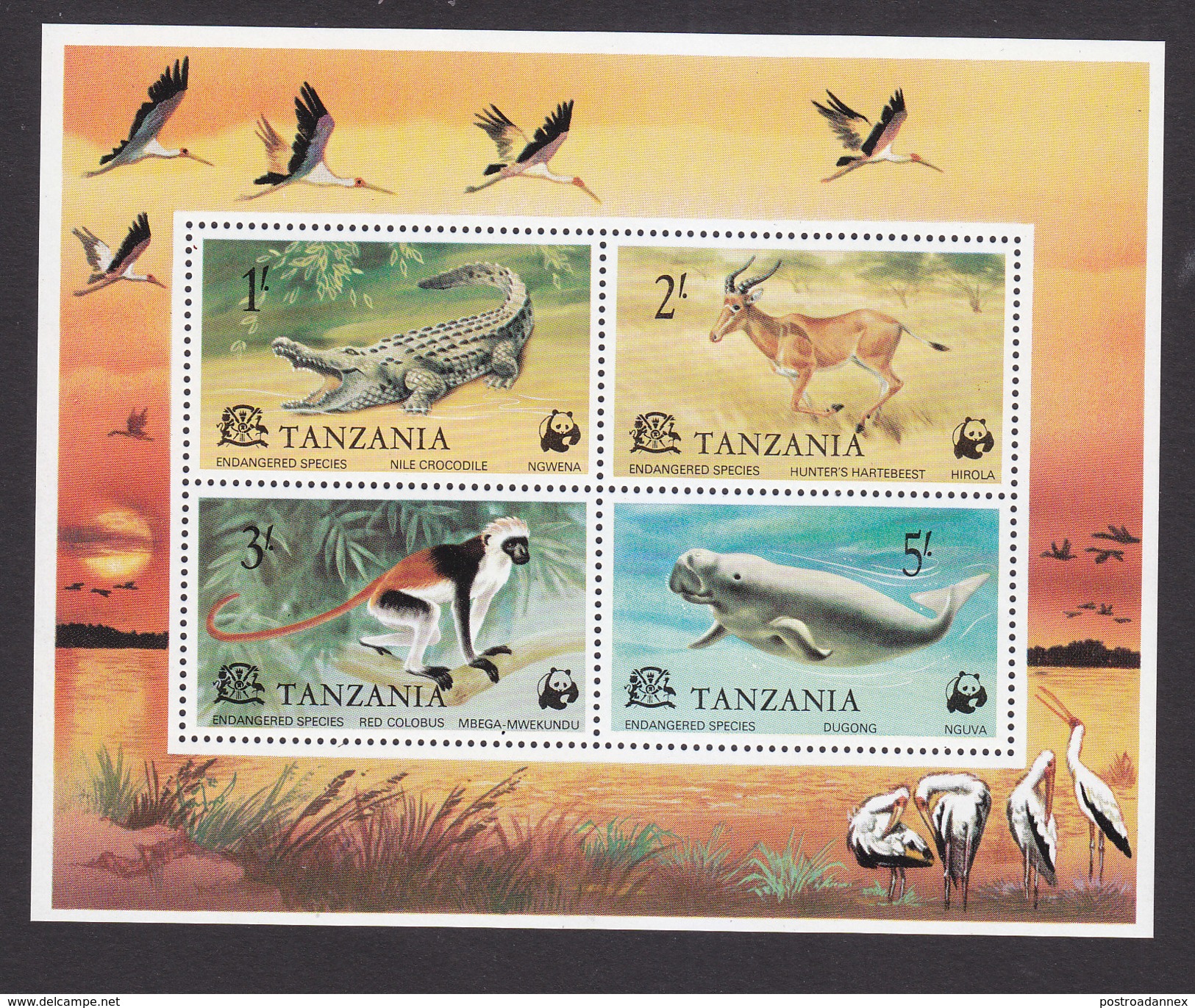 Tanzania, Scott #86a, Mint Never Hinged, Endangered Species, Issued 1977 - Tanzanie (1964-...)