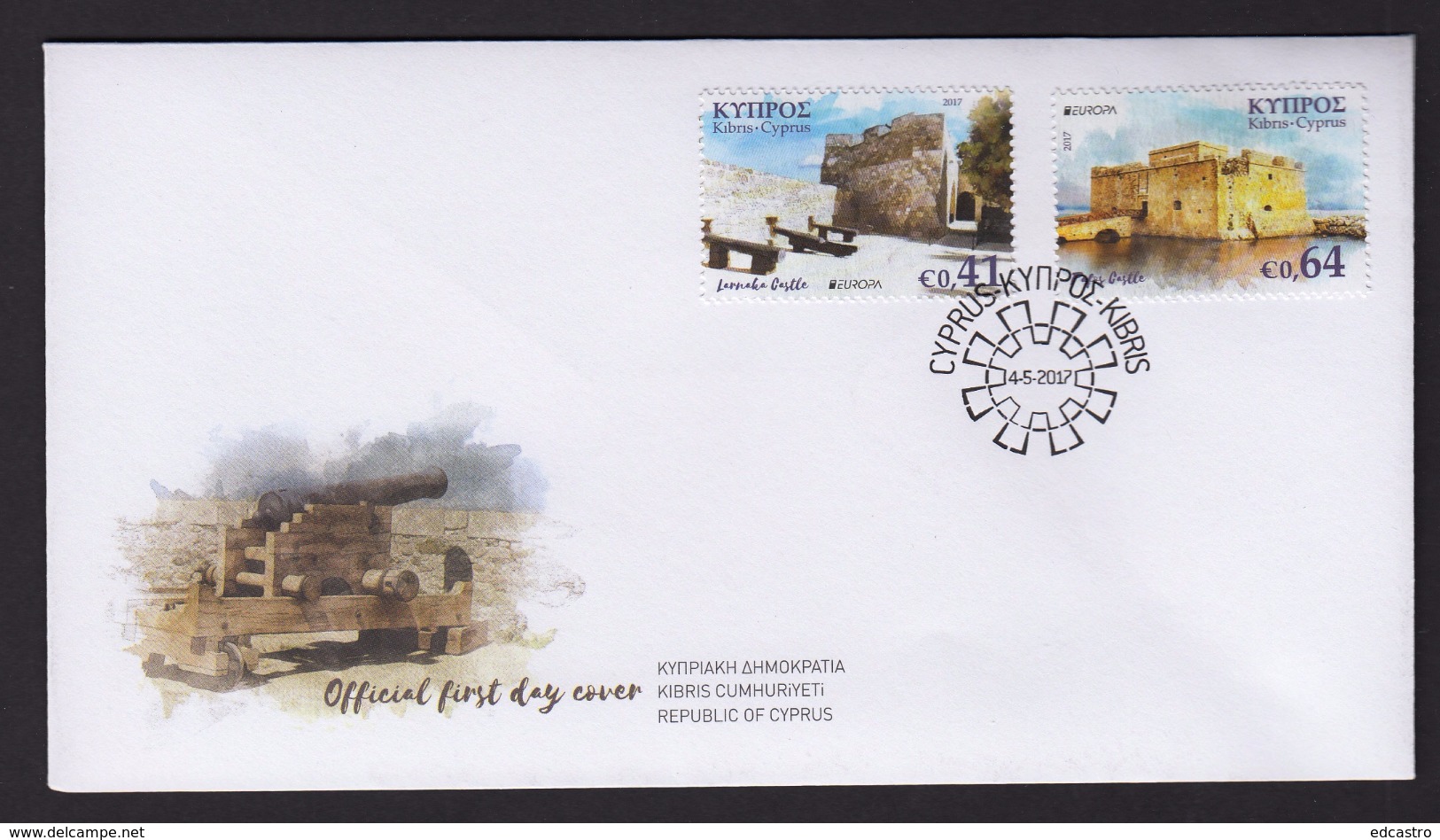 CYPRUS 2017 FDC EUROPA CASTLES - Covers & Documents