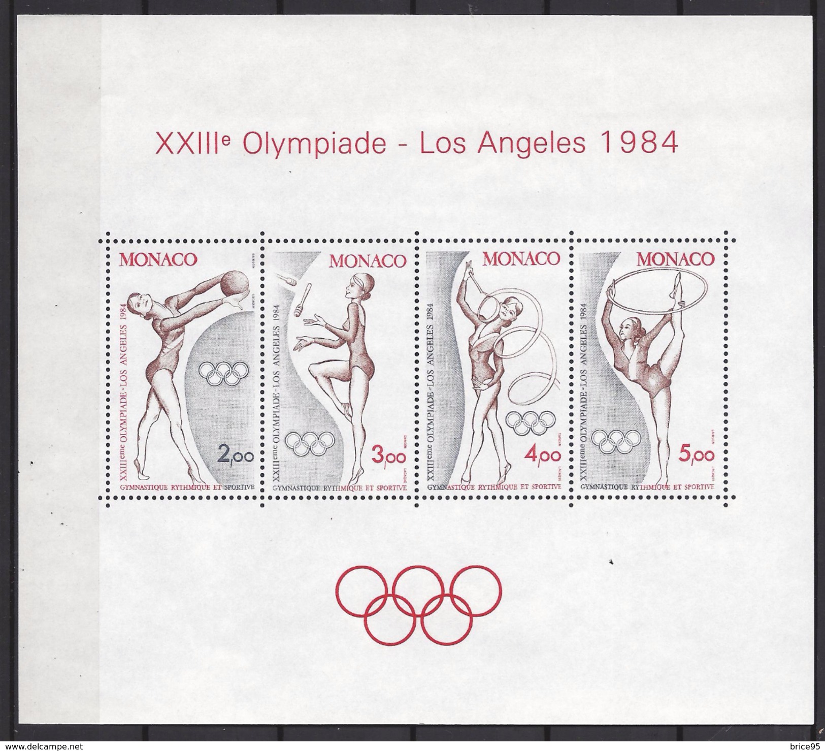 Monaco Bloc N° 27 ** Olympiade Los Angeles 1984 - Blokken