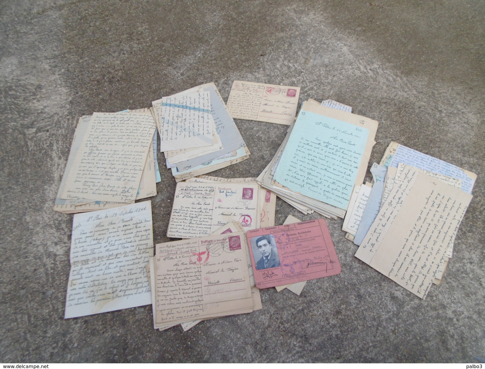 Lot De 180 Correspondance D'un Prisonnier De Guerre STALAG Polten Autriche + Carte Reichbahn - 1939-45