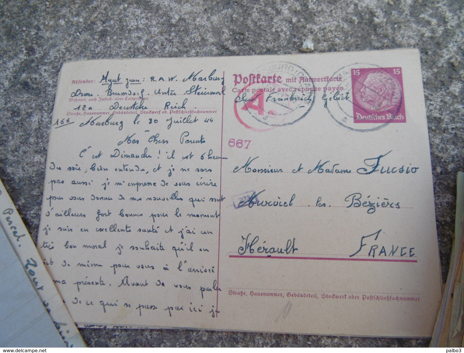 Lot de 180 Correspondance d'un Prisonnier de Guerre STALAG Polten Autriche + Carte Reichbahn