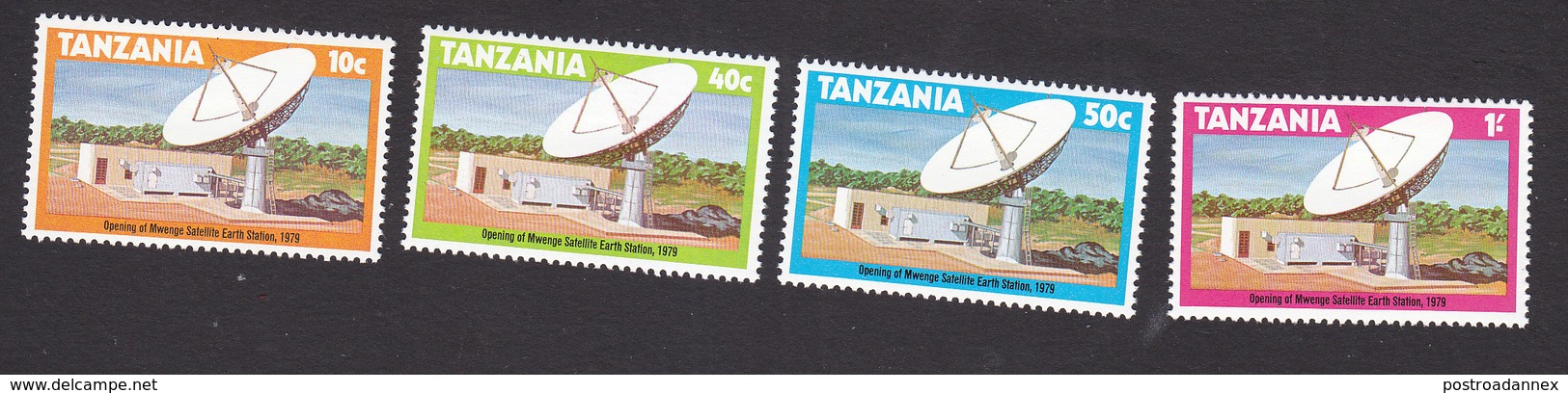 Tanzania, Scott #131-134, Mint Hinged, Mwenge Satellite, Issued 1979 - Tanzania (1964-...)