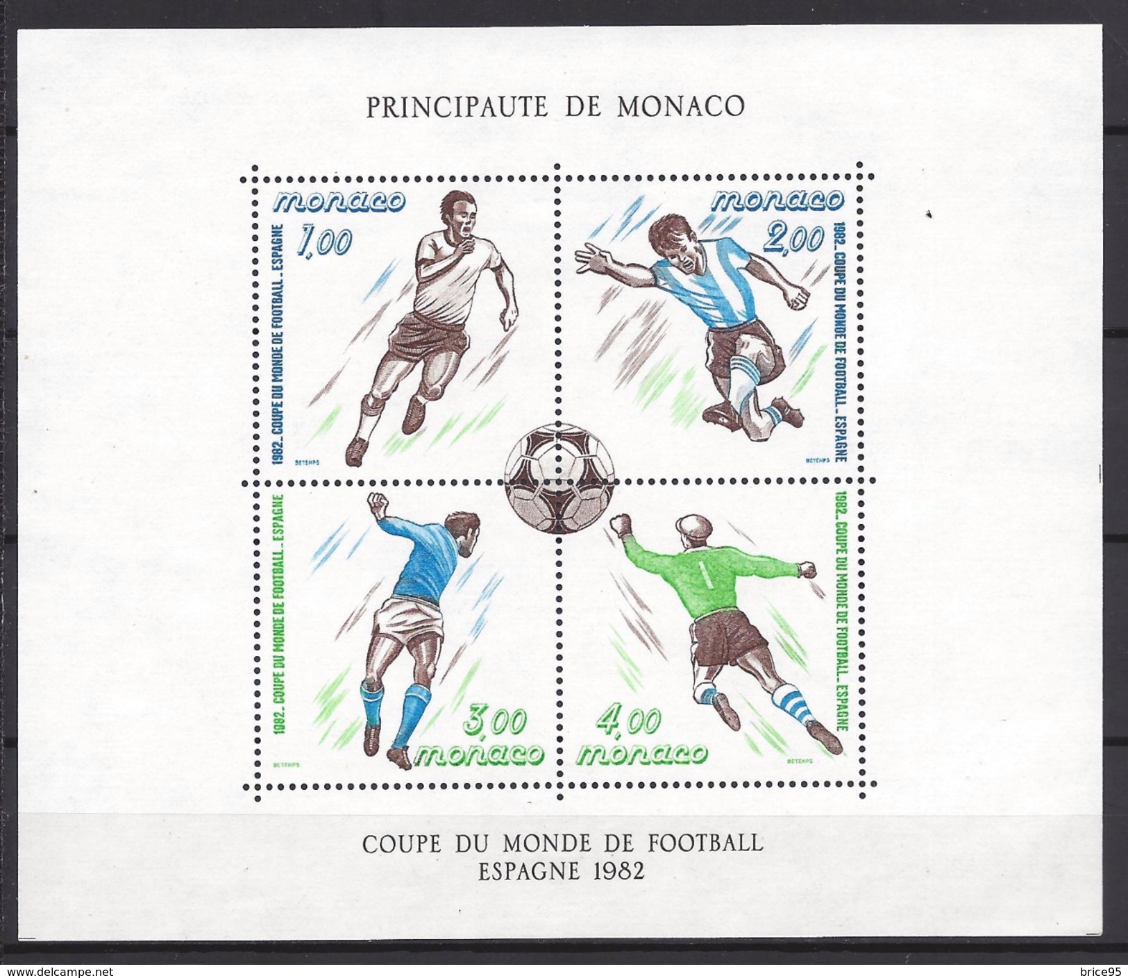 Monaco Bloc N° 21 ** Coupe Du Monde De Football D'Espagne 1982 - Blokken