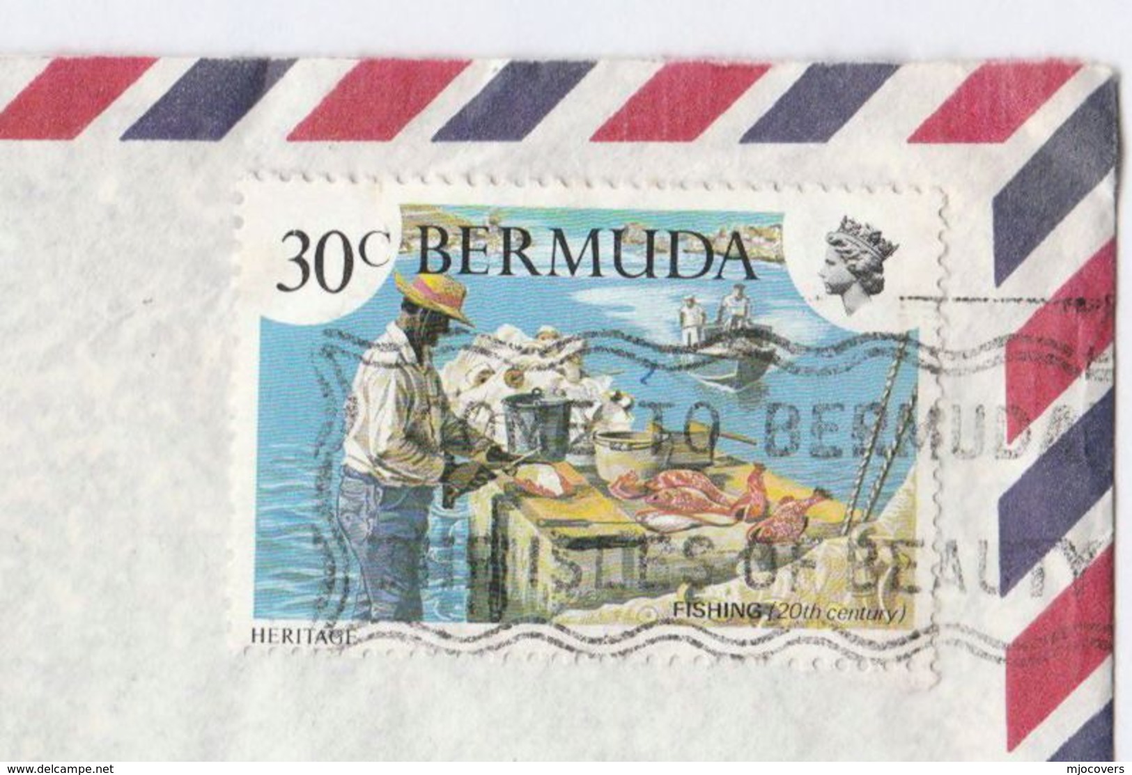 Air Mail BERMUDA COVER Stamps FISH FISHING To GB - Bermuda