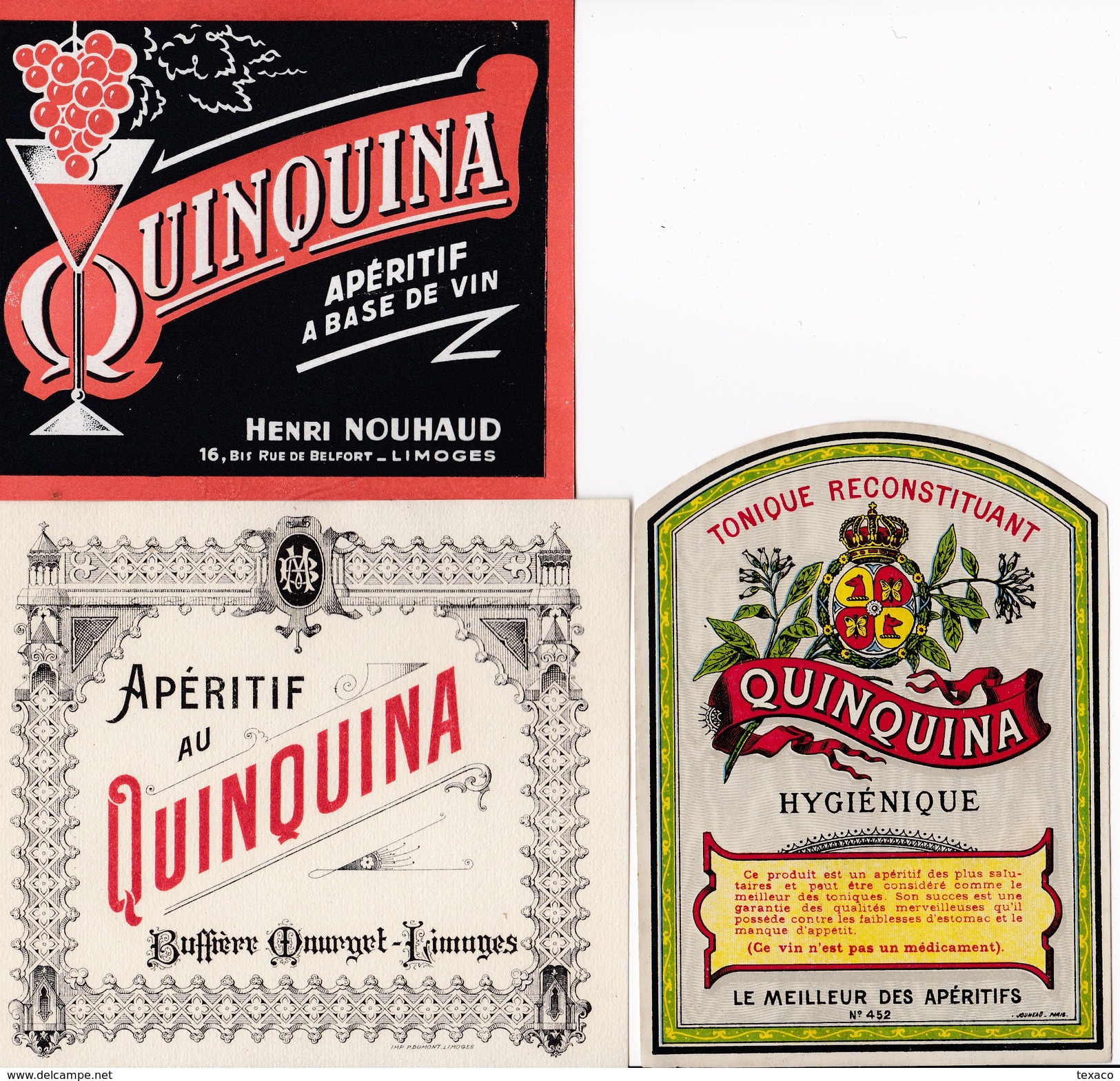 Lot De 6 Superbes étiquettes Anciennes Apéritif Au QUINQUINA - Autres & Non Classés