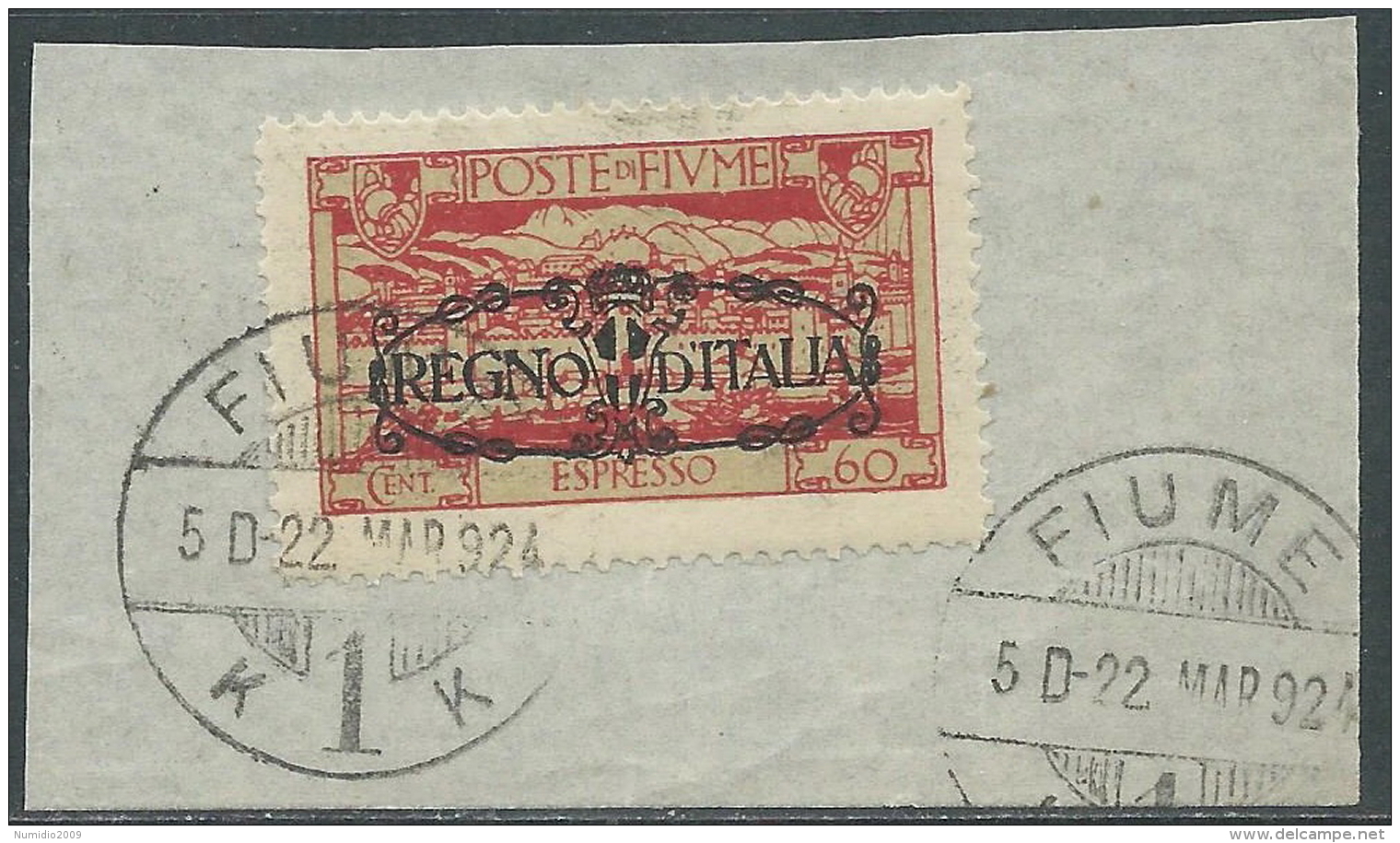 1924 FIUME USATO ESPRESSO REGNO D'ITALIA 60 CENT - P41-9 - Fiume