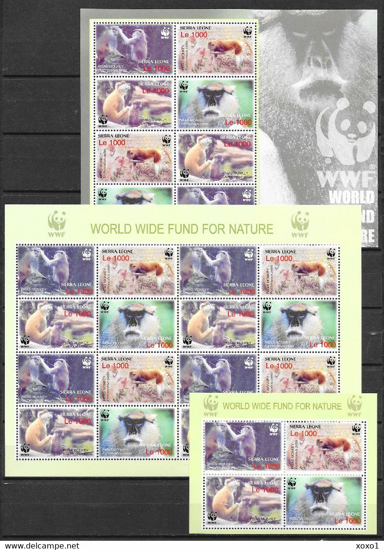 Sierra Leone 2004 Mi.No. 4694 - 4697  Animals  Patas Monkey  WWF 2 M\sh + 1s\sh  MNH** - Unused Stamps