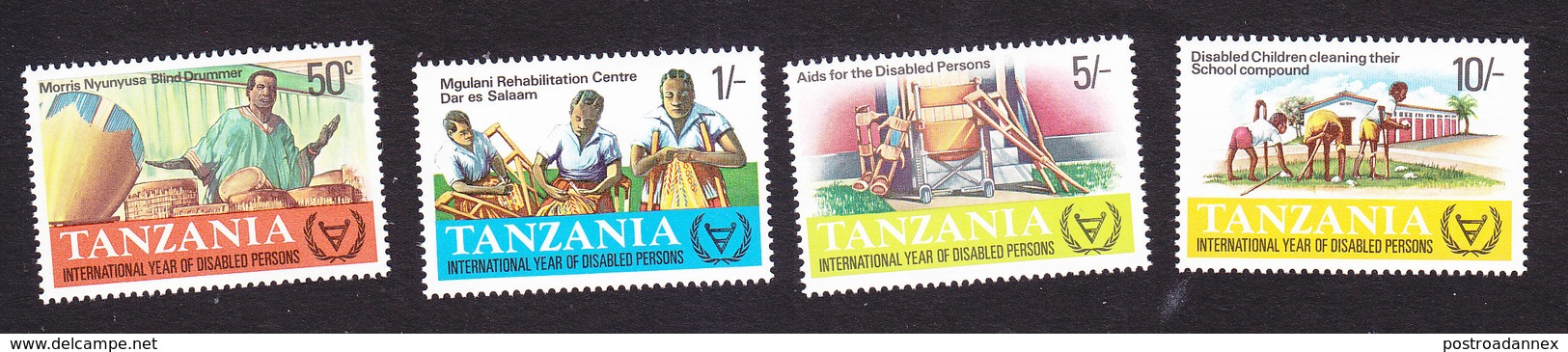 Tanzania, Scott #185-188, Mint Hinged, Int'l Year Of The Disabled, Issued 1981 - Tanzania (1964-...)