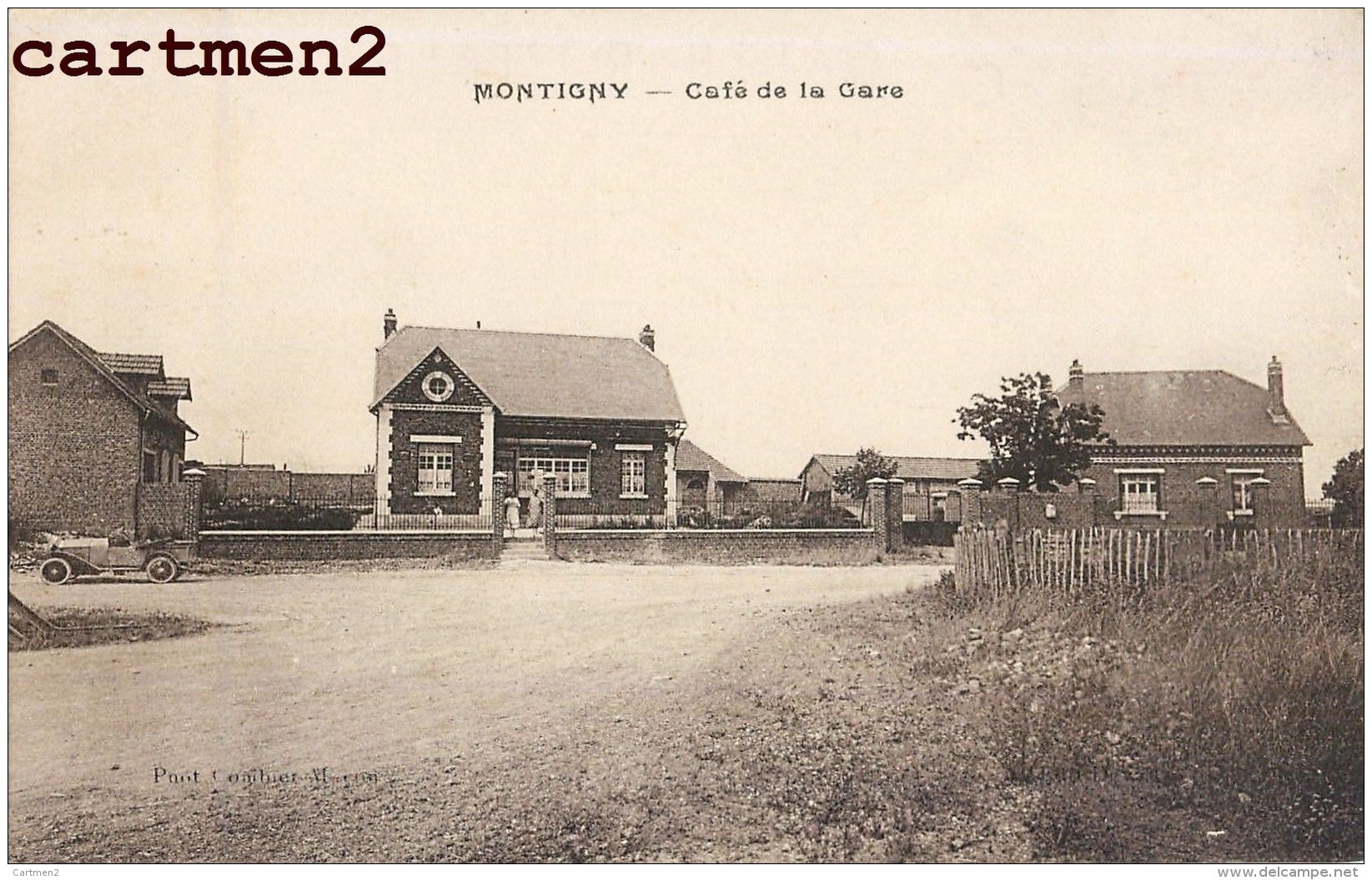 RARE CPA : MONTIGNY-LES-CORMEILLES LE CAFE DE LA GARE 95 - Montigny Les Cormeilles