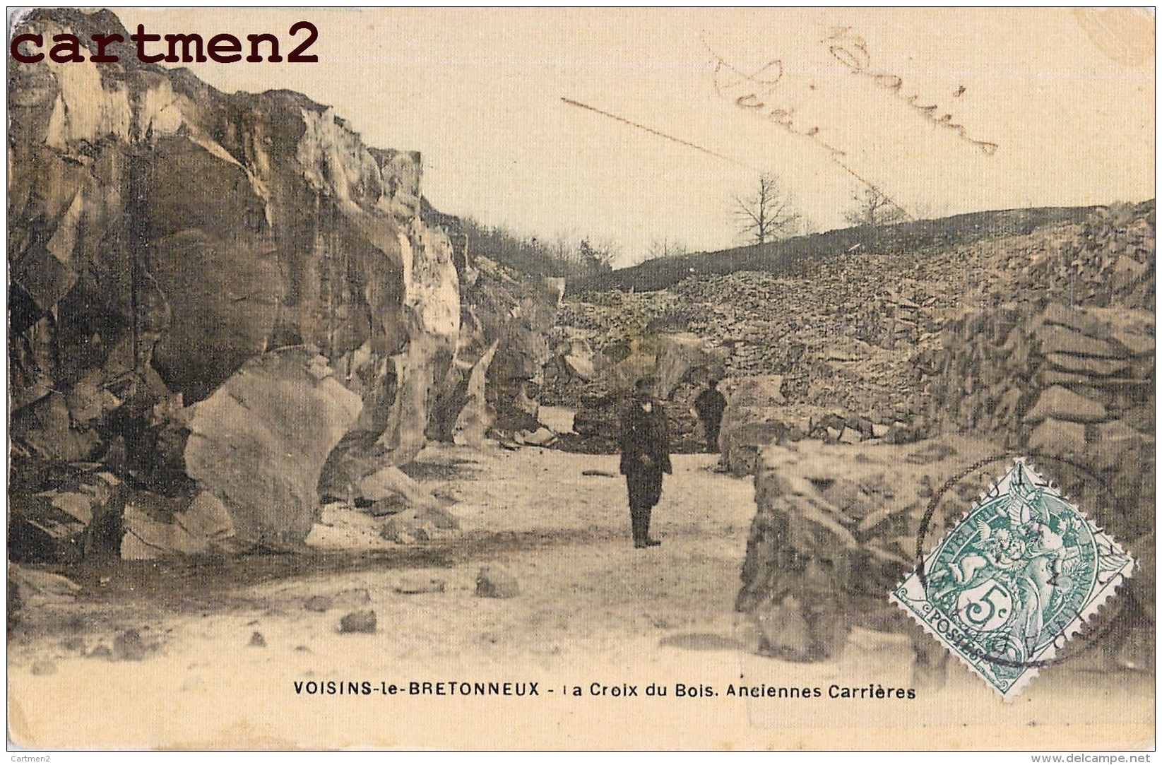 VOISINS-LE-BRETONNEUX LA CROIX DU BOIS ANCIENNES CARRIERES CARTE TOILEE 78 YVELINES - Altri & Non Classificati