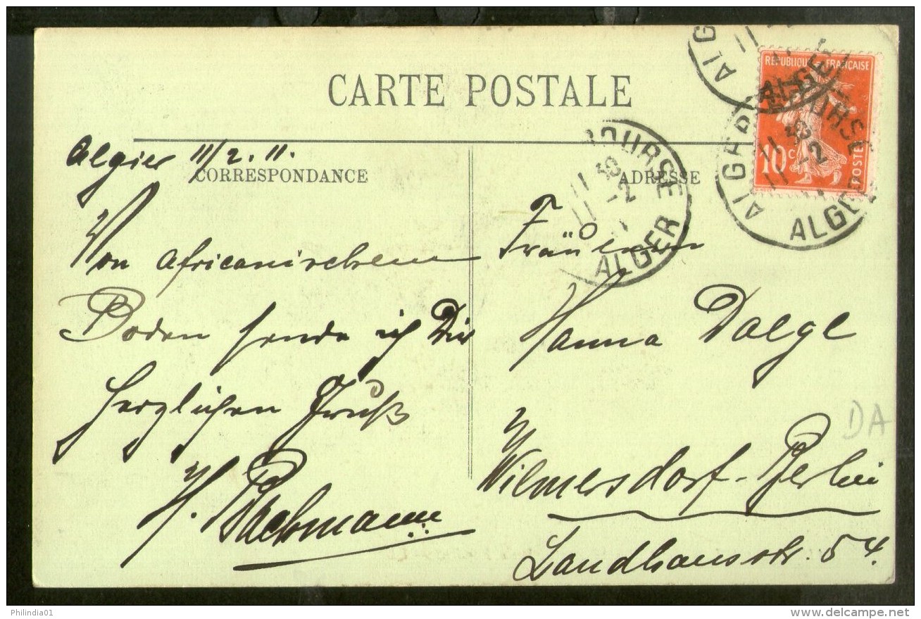 Algeria 1911 Small Arab Market To Berlin Germany View / Picture Post Card # 123 - Other & Unclassified