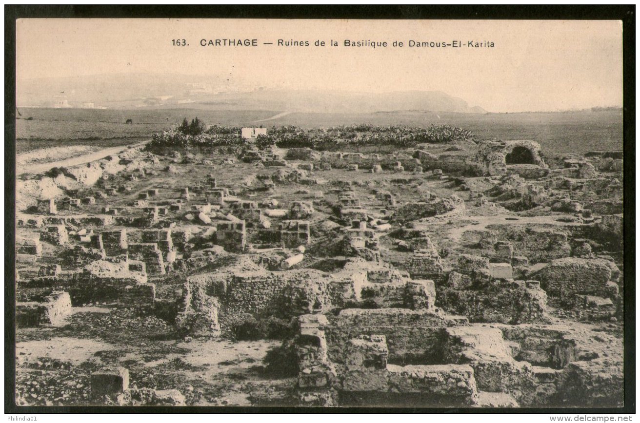 Tunisia 1911 Ruins Of The Damus-El-Karita Basilica View / Picture Post Card # 131 - Tunisia