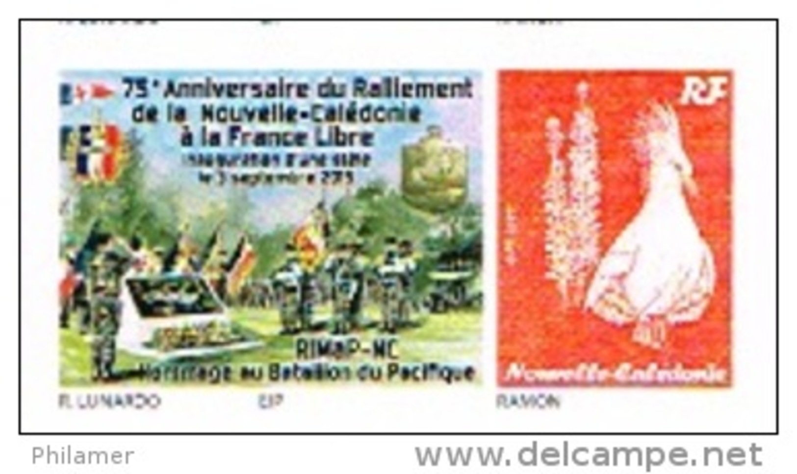 Nouvelle Caledonie France Timbre Personnalise Timbre A Moi Autocollant Prive Lunardo Ralliement Ffrance Libre Drapeau Un - Autres & Non Classés