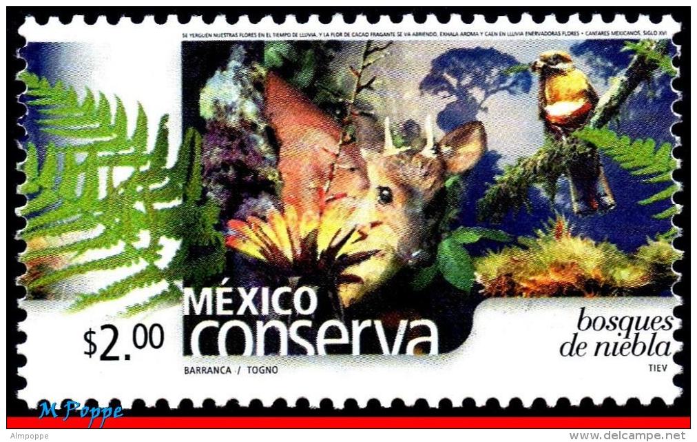 Ref. MX-2257 MEXICO 2002 - CONSERVATION, RAIN,, FORESTS, PLANTS, BIRDS, DEER,(2.00P),MNH, NATURE 1V Sc# 2257 - Autres & Non Classés