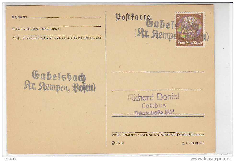 LANDPOST Gabelsbach Kr. Kempen , Posen - Briefe U. Dokumente