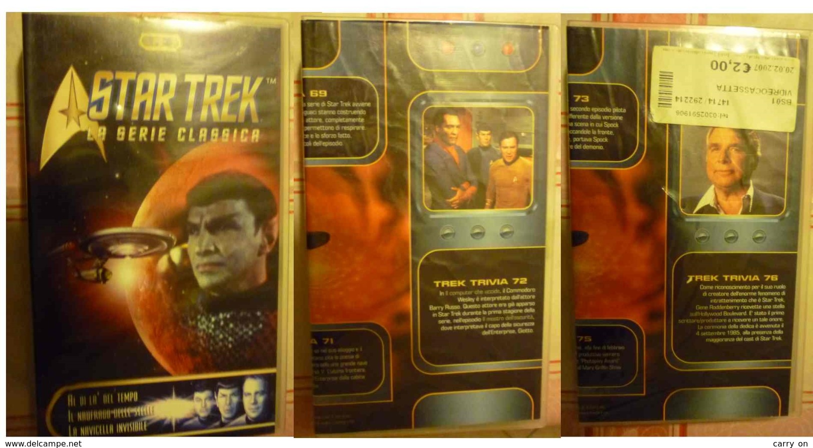 Lotto N° 3 Videocassette VHS Star Trek - Fantascienza E Fanstasy