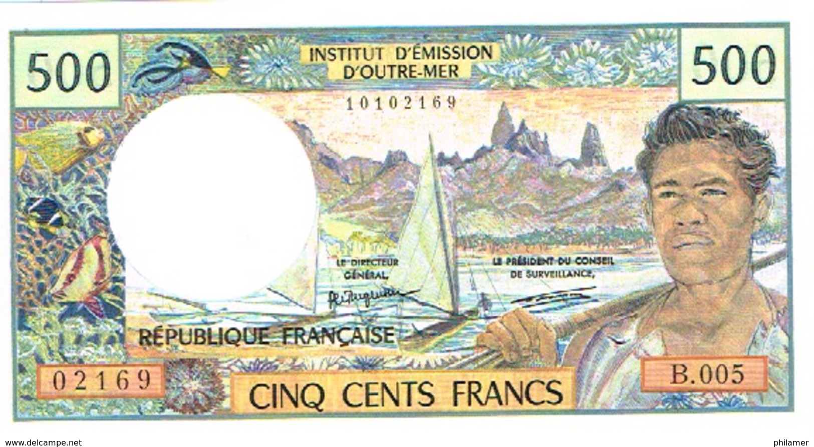 B.005 Billet Banque Caledonie Tahiti Polynesie Wallis Banknote 500 F Cfp Monnaie Kanak Tahitien Neuf UNC - Territoires Français Du Pacifique (1992-...)