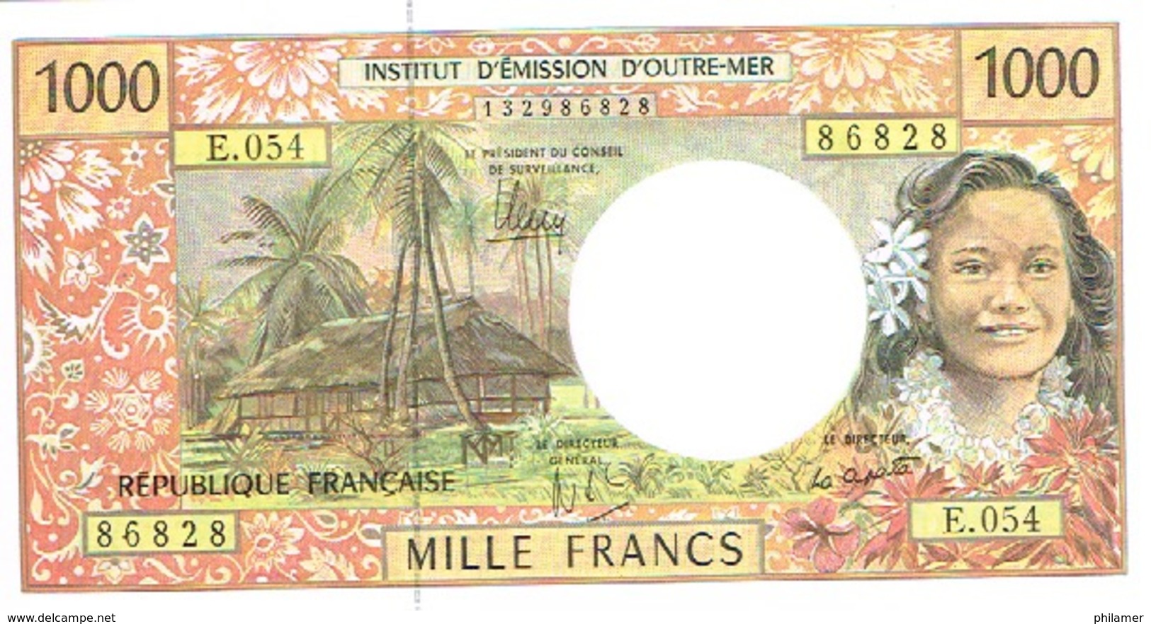 E.054 Billet Banque Caledonie Tahiti Polynesie Wallis Banknote 1000 F Cfp Monnaie Kanak Tahitien DERNIER Neuf UNC - Frans Pacific Gebieden (1992-...)