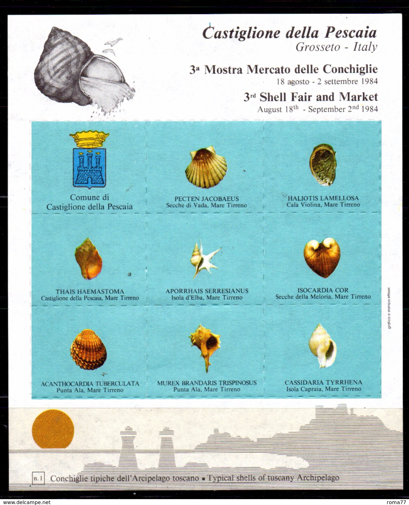 BF69 - CONCHIGLIE , Ricordo Della 3a Mostra Mercato A Castiglione Della Pescaia - Muscheln