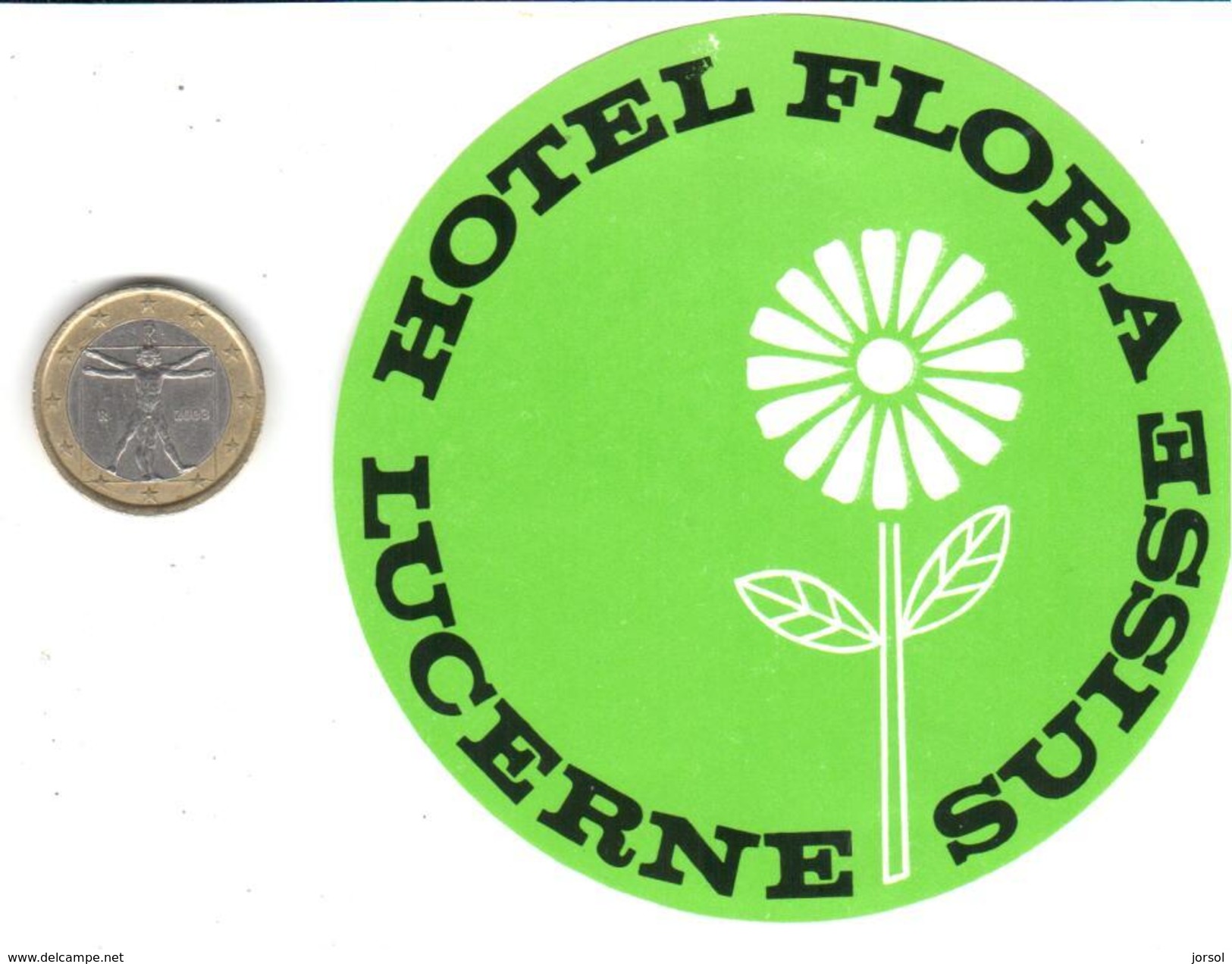 ETIQUETA DE HOTEL  - HOTEL FLORA  - LUCERNE  -SUIZA (SUISSE)  ( CON CHARNELA ) - Hotel Labels