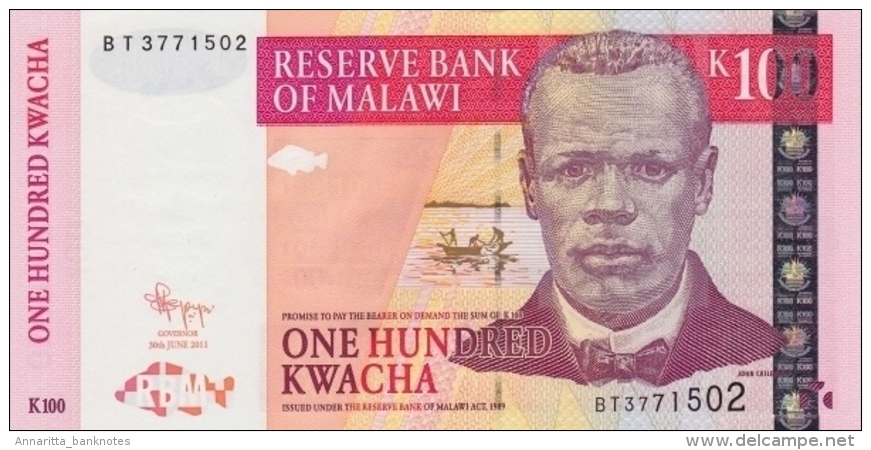 MALAWI 100 KWACHA 2011 P-54e UNC [MW145f] - Malawi