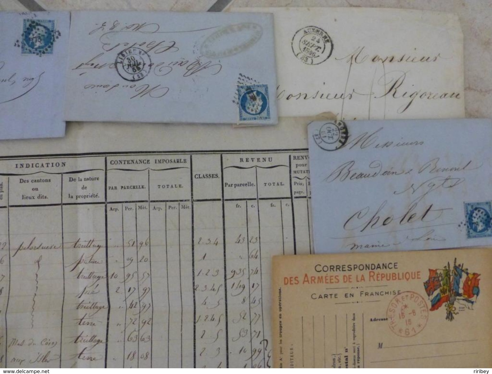 ### LOT LETTRES, MARQUES POSTALES et DOCUMENTS ###   XVIII -> XX ème - 14 scans